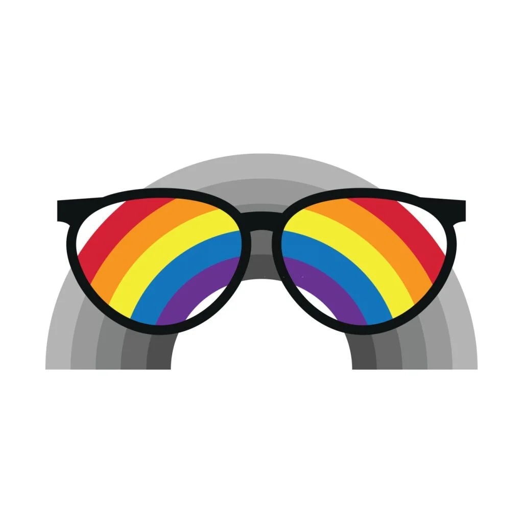 Glasses with rainbow